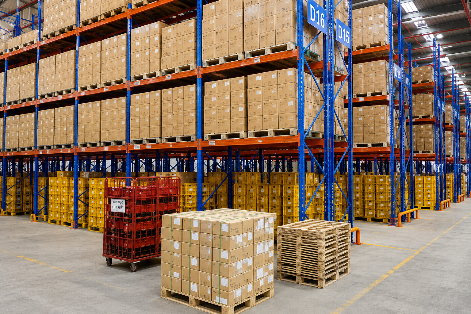 Đảm bảo hàng hóa không vượt quá một kích thước pallet