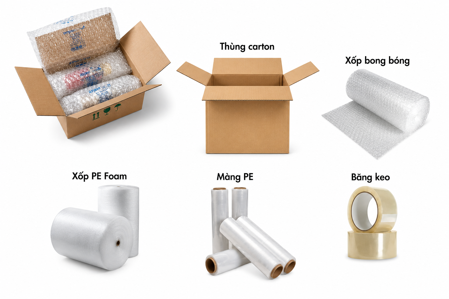 Trước khi đóng gói cần chuẩn bị đầy đủ các vật liệu đóng gói cần thiết