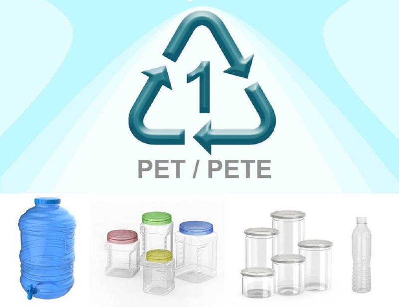 PET là loại nhựa phổ biến nhất, thường dùng để làm chai nước và hộp đựng thực phẩm