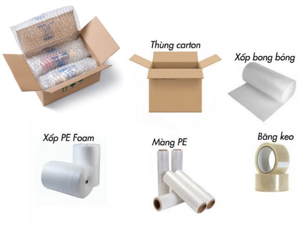 Trước khi đóng gói cần chuẩn bị đầy đủ các vật liệu đóng gói cần thiết