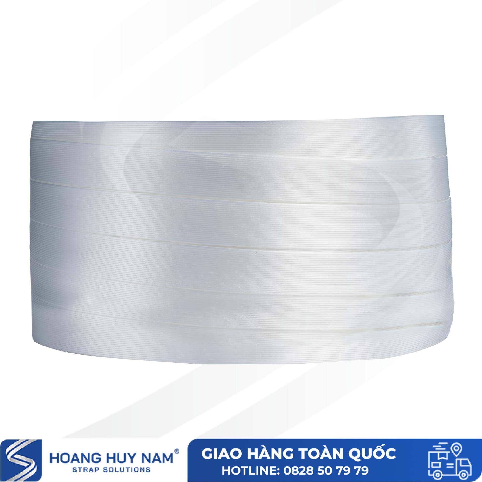 Dây đai composite làm từ sợi polyester tổng hợp, phủ polymer giúp tăng độ bền và chịu lực