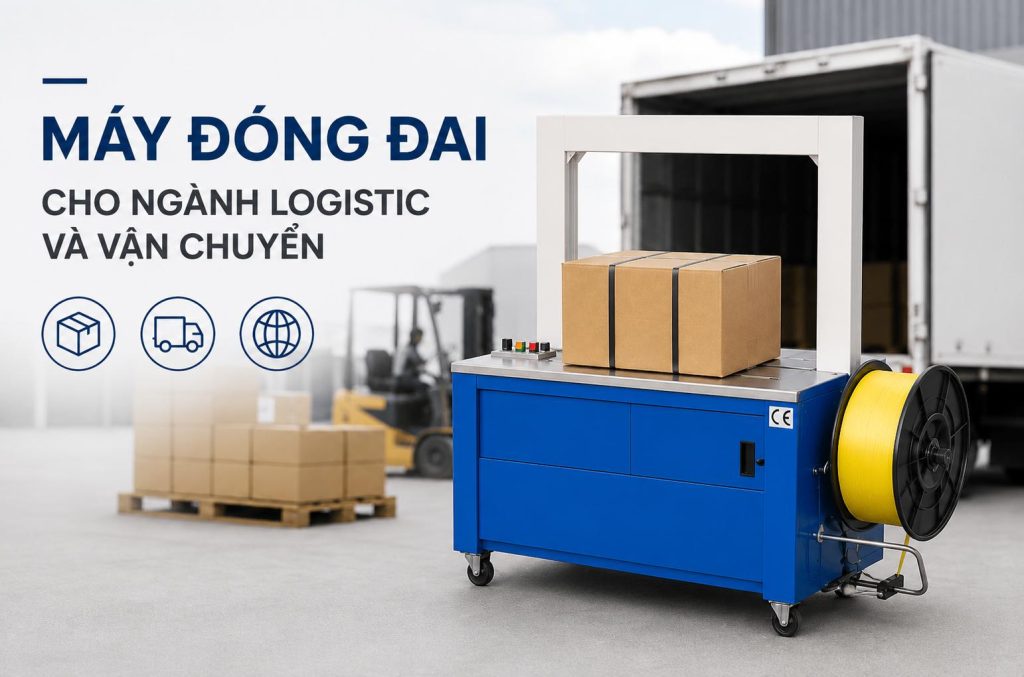 Ứng dụng máy đóng đai cho ngành logistic và vận chuyển