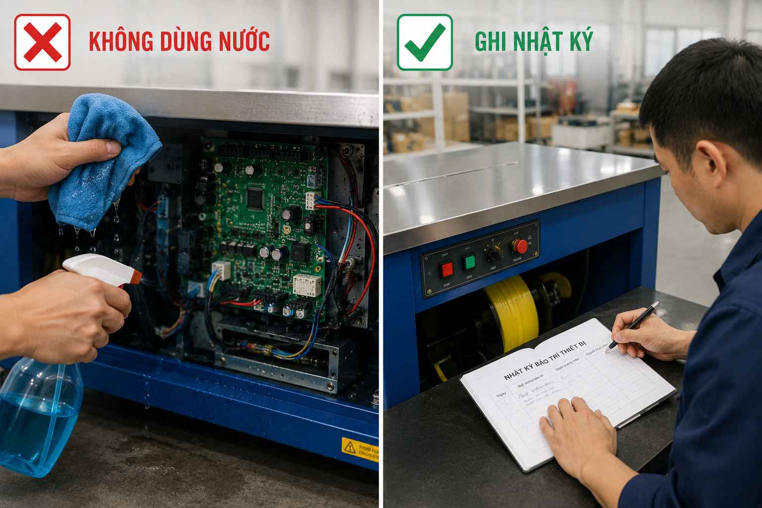 Lưu ý khi vệ sinh máy đóng đai 