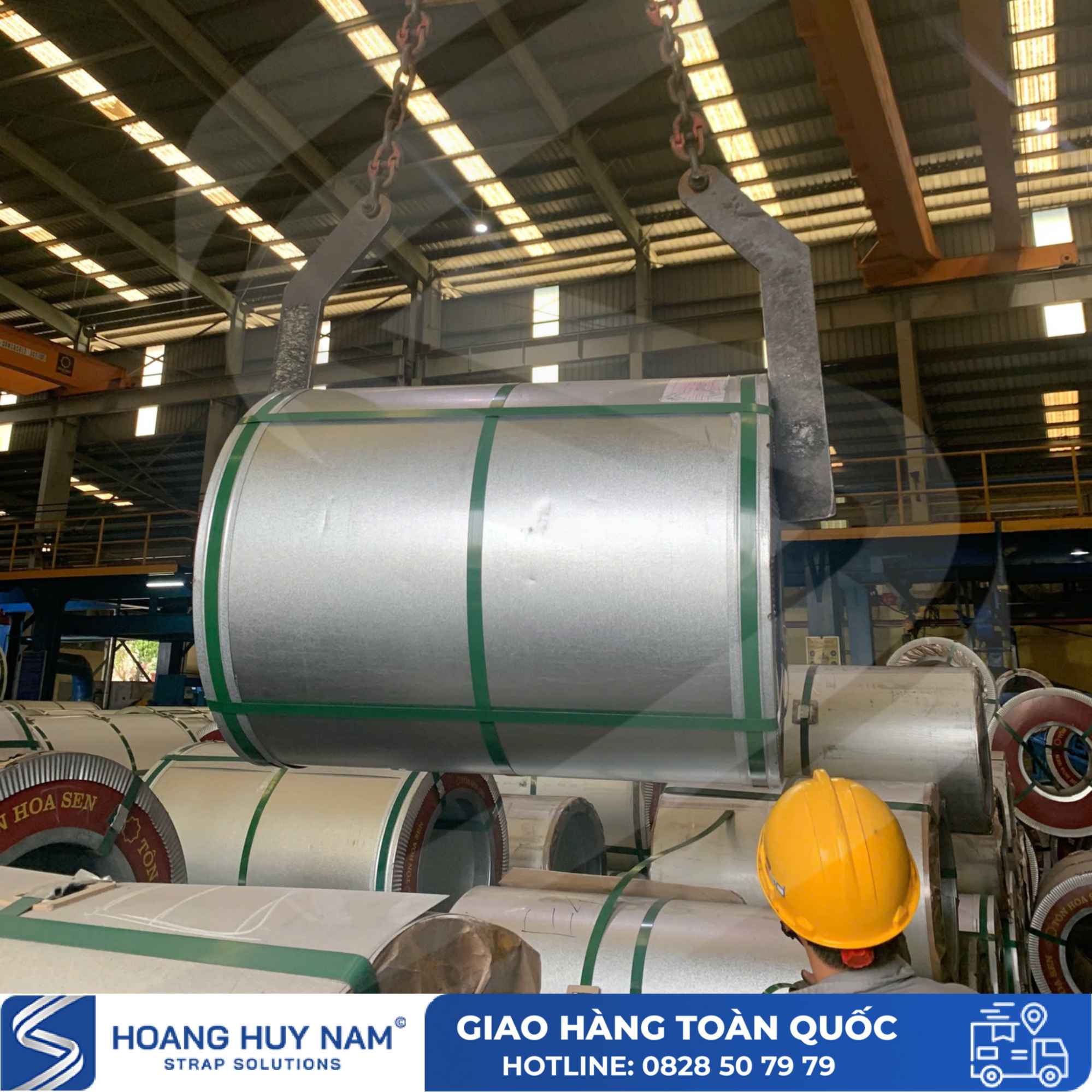 Quy trình siết dây đai thép cho tôn cuộn chuẩn công nghiệp
