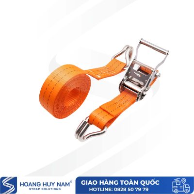 Dây tăng đơ 50mm 5T màu cam cán nhôm có móc J