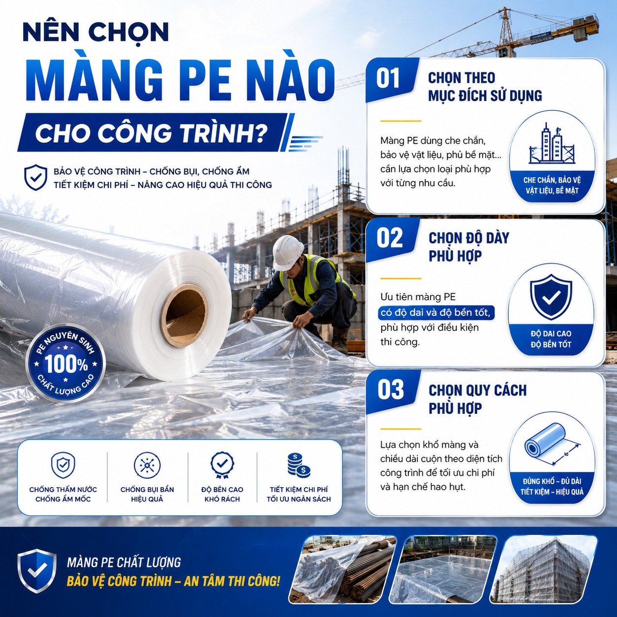 Nên chọn màng PE nào cho công trình?
